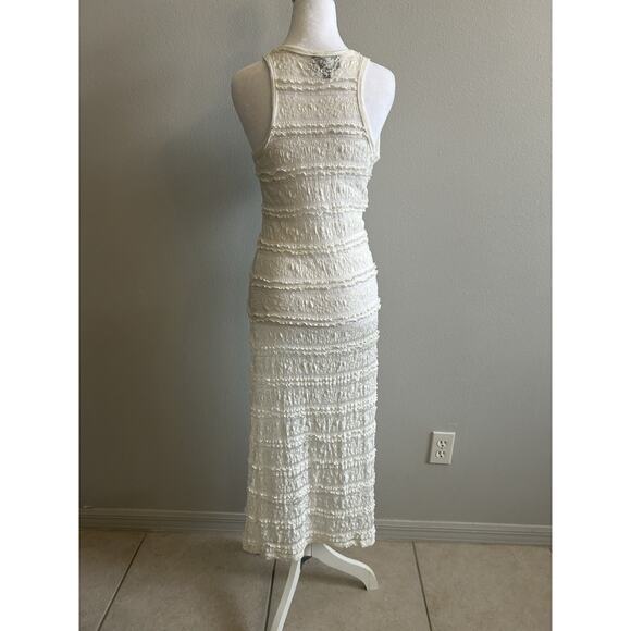 Women’s Dress Maxi Coverup Tank Ivory bodycon Long Beach See Through Lace Fairy - Picture 2 of 9